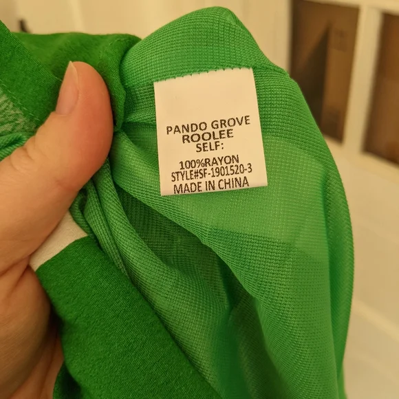 Roolee Vanessa dress, green and white- size medium - Picture 5 of 14